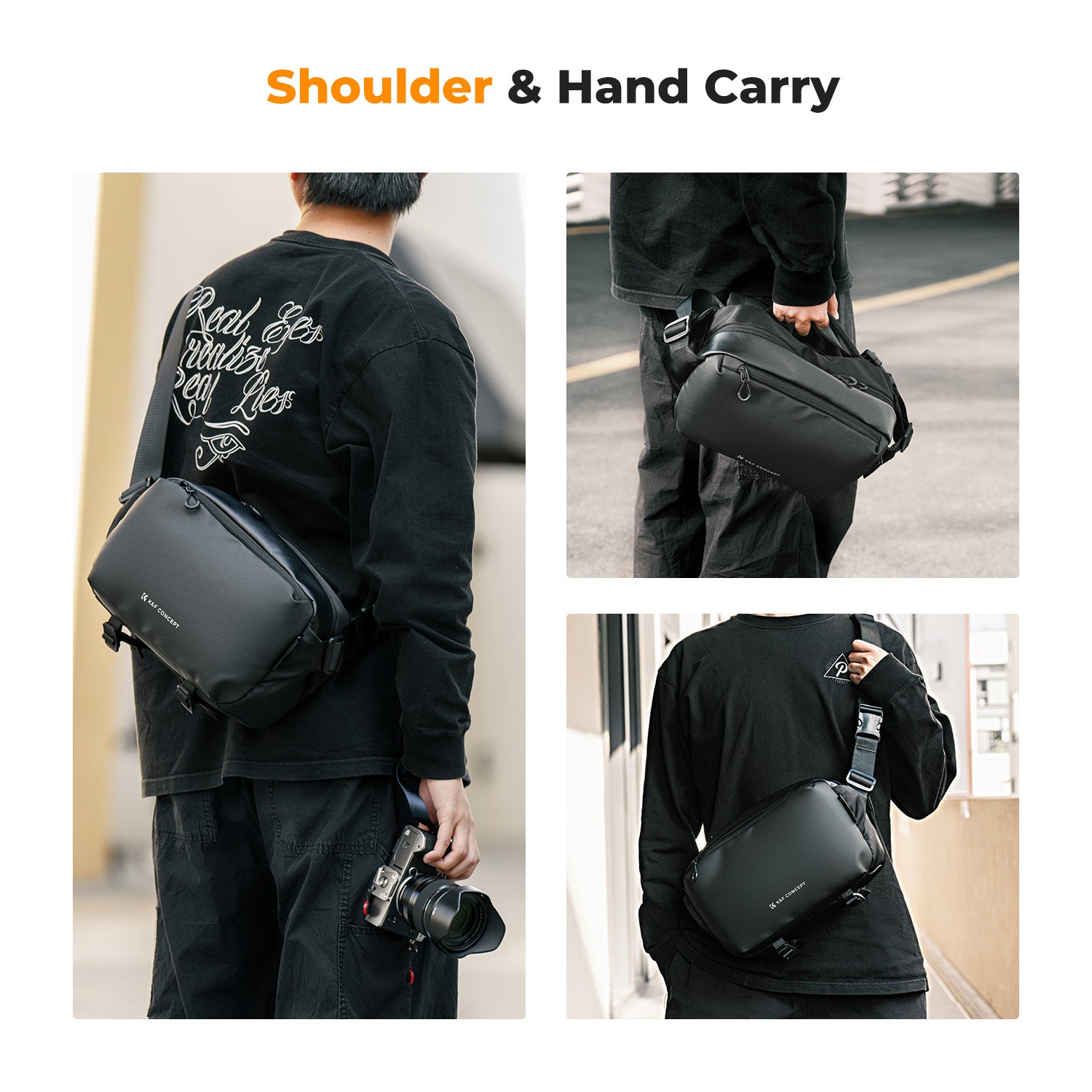 K&F Concept Alpha Camera Sling Bag 10L Photography Shoulder Bag, Compatible with Canon / Nikon / Sony Cameras / DJI Mavic Drones - Sling Bag10L Urban Wander 01 (Black ) K&F Concept Alpha Camera Sling Bag 10L Photography Shoulder Bag, Compatible with Canon / Nikon / Sony Cameras / DJI Mavic Drones - Sling Bag10L Urban Wander 01 (Black )